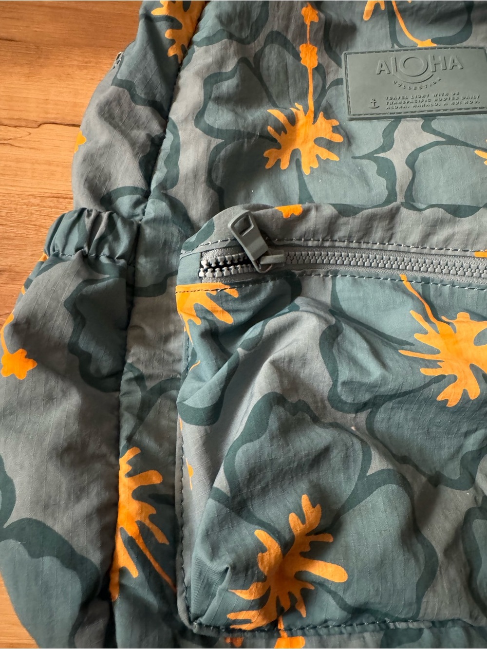 ALOHA Collection Teal Blue Kids Backpack with Yellow Floral Print - Picture 5 of 11
